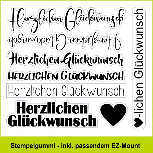 Herzlichen Glückwunsch - Stempelgummi